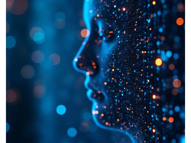 Complex neural network visualization with candidate profiles flowing through it